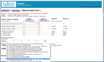 Large variety of output formats on data access form.