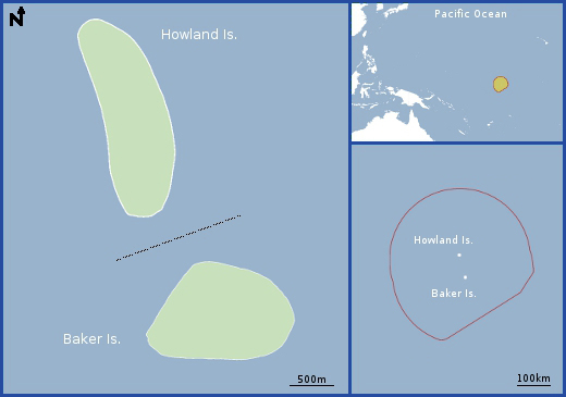 Map of Howland and Baker Island