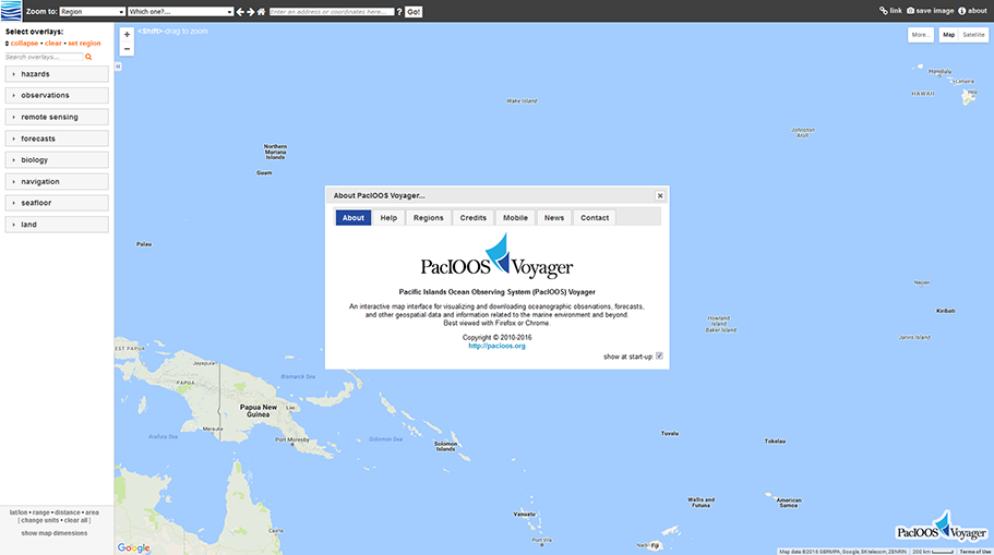 New PacIOOS Voyager start page