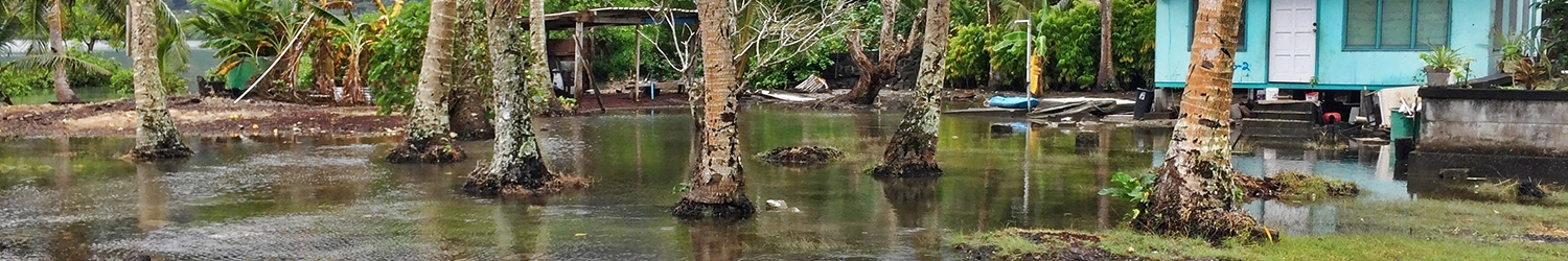 Source: kingtides_201907071127_mit9mda1.jpg. Photographer: Kelley Anderson Tagarino. Date: July 7, 2019. Region: American Samoa. Location: Nuuuli Pala Lagoon. Impact: Flooding. Observations: High tides, wind and surf combined to flood umu  shed and house.